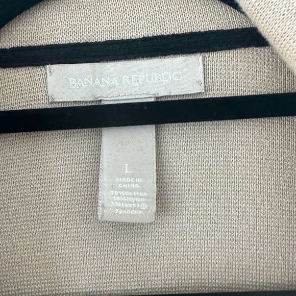 Banana Republic Blazer jacket cotton two tone Navy - Tan Size L Spandex . NWOT - Picture 5 of 9